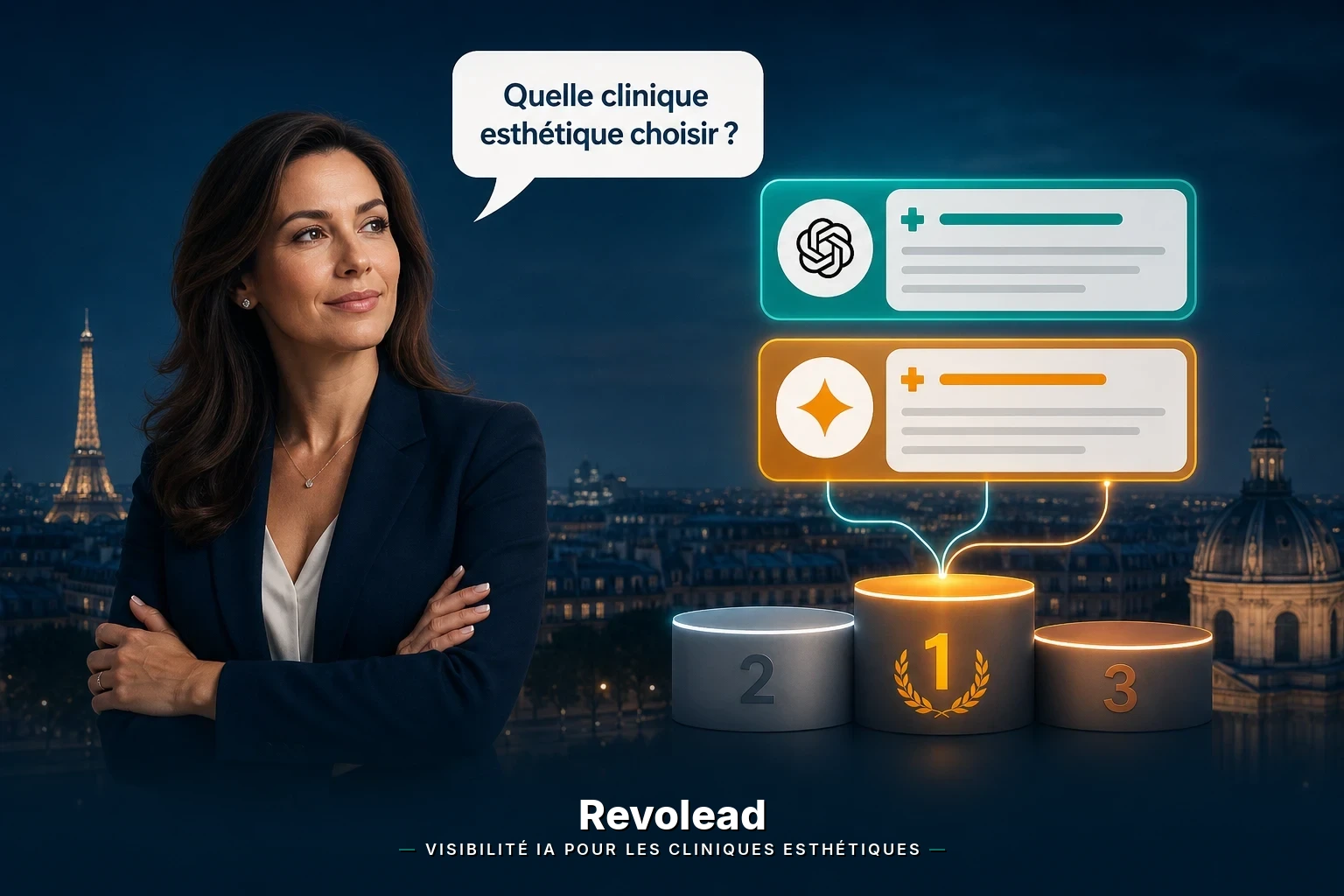 Revolead — scans de visibilité IA des cliniques de chirurgie esthétique par ville.